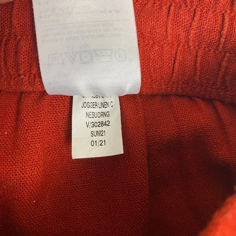 Banana Republic Linen Cargo Jogger‎ Pants Womens Small Cayenne